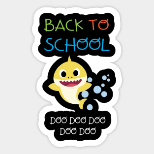 Back to School Doo Doo Doo Shark Sticker